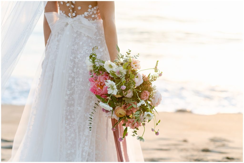 Brides bouquet on the beach