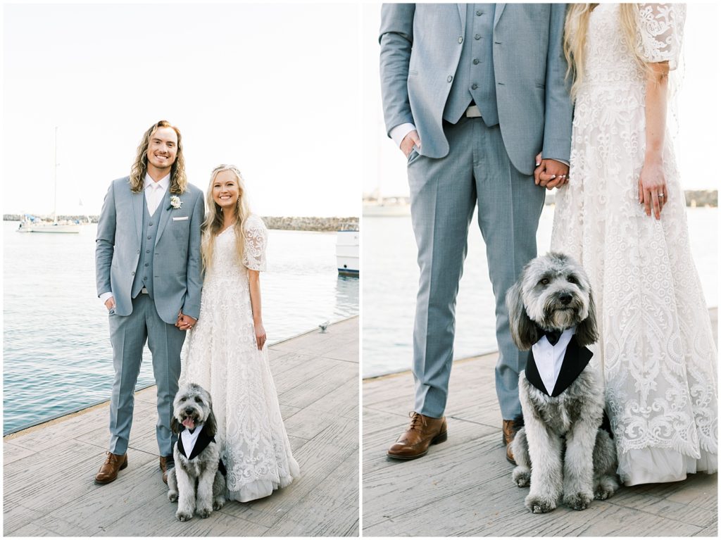 Ocean institute wedding with dog