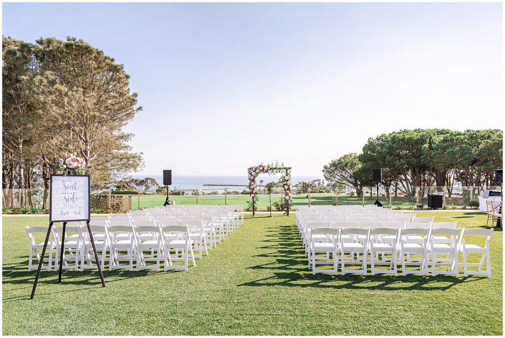 Laguna Cliffs Marriott Wedding ceremony setup
