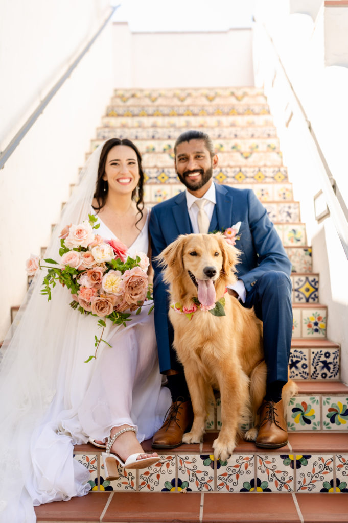 Ole Hanson wedding with dog