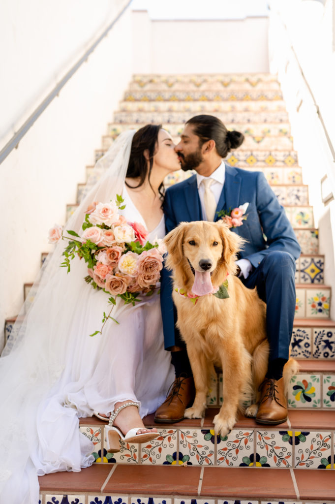 Ole Hanson wedding  with dog