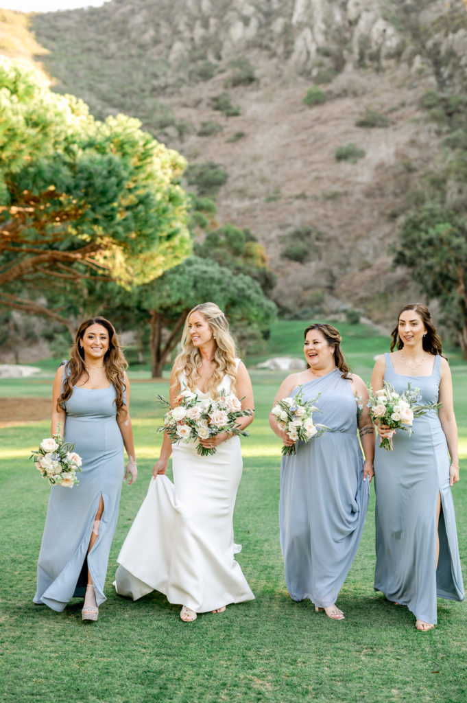 The Ranch Laguna Beach wedding bridesmaids walking