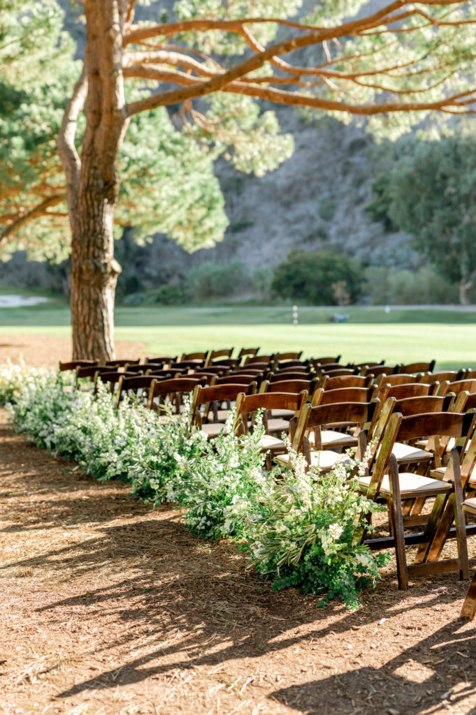 The Ranch Laguna Beach wedding ceremony chairs and details