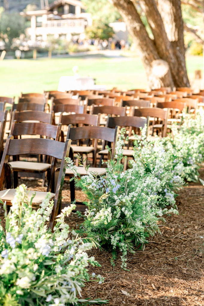 The Ranch Laguna Beach wedding ceremony chairs and details