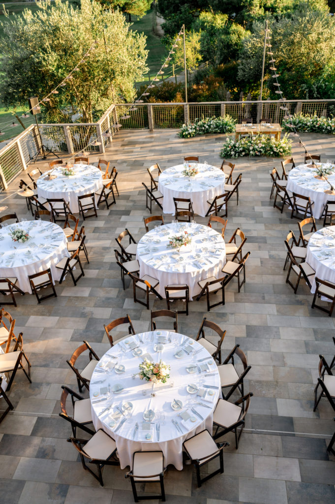 The Ranch Laguna Beach wedding reception top down view of tables
