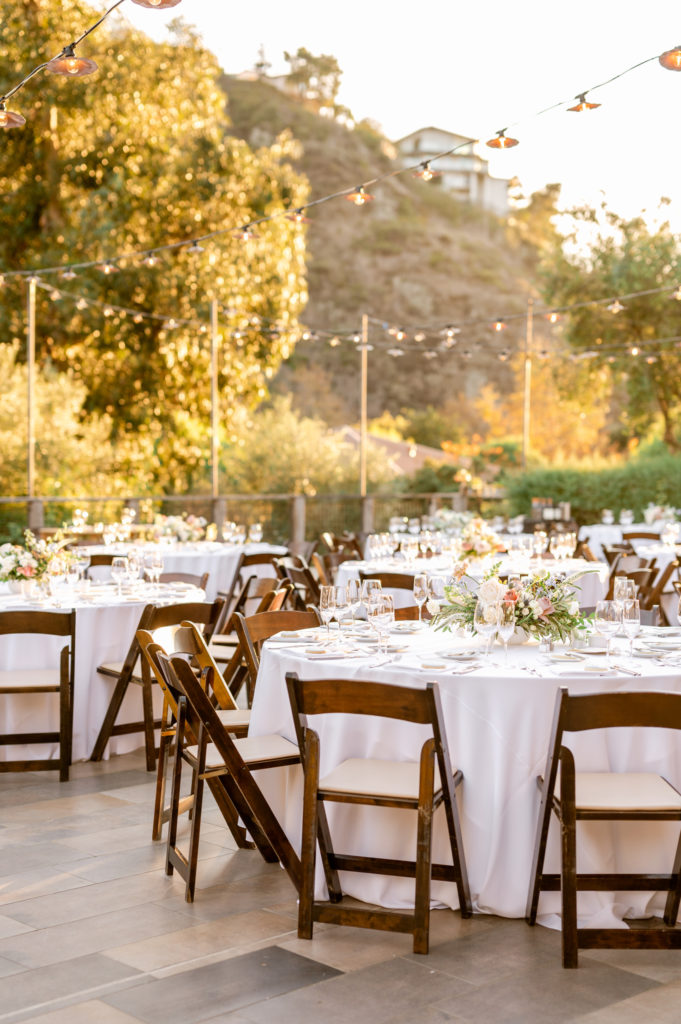 The Ranch Laguna Beach wedding reception outdoor dinner