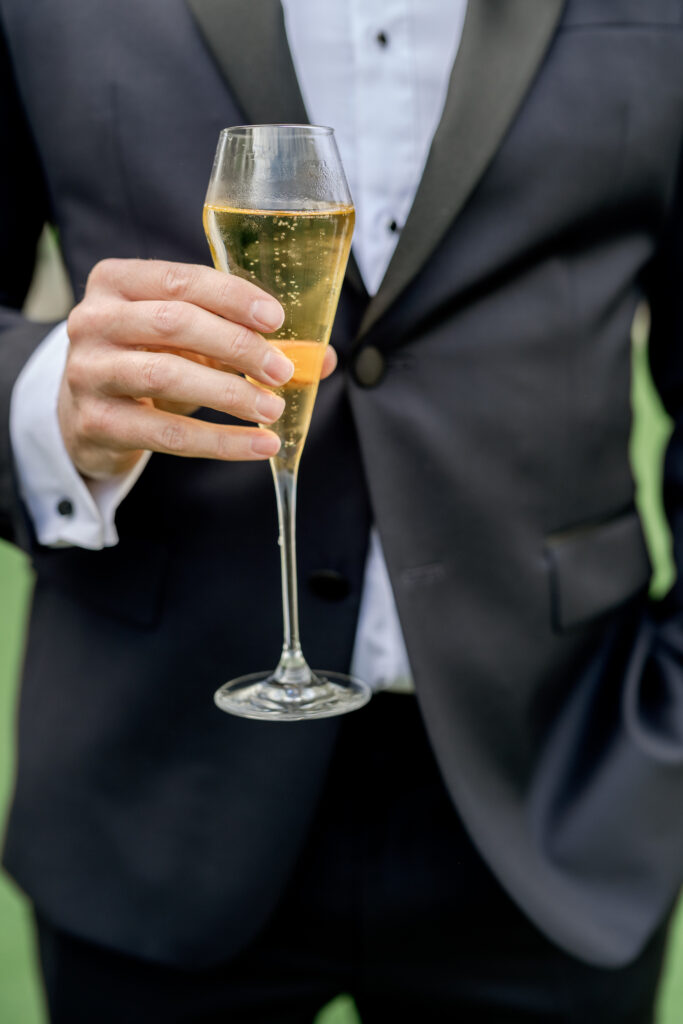 Groom with champagne 